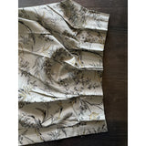 Mid-Century Grey and Gold Floral Drapery Panel - Annabel Bleu