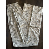 Mid-Century Grey and Gold Floral Drapery Panel - Annabel Bleu