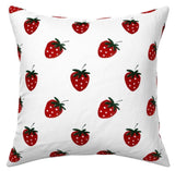 Strawberry Block Printed Linen Pillow Cover: Available in 10 Sizes - Annabel Bleu