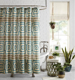 Preorder Justina Blakeney Hypnotic Shower Curtain: Teal - Annabel Bleu