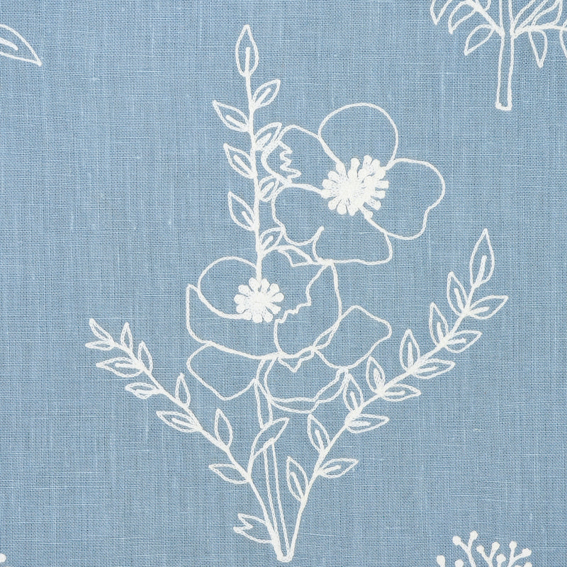 Embroidered Floral Schumacher Fabric / 54 wide Fabric / Light Blue fabric  by the yard / Home Decor Fabric / Blue Schumacher Fabric
