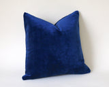Sapphire Vintage Velvet Pillow Cover / Dark Blue 20x20 Pillow Cover or 9 Other sizes/ Navy Blue Pillow / Dark Blue Pillow / Solid Blue Cushion Cover - Annabel Bleu