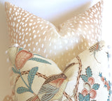 Blush Fawn Throw Pillow / Blush Pink Animal Print Pillow Cover - Annabel Bleu