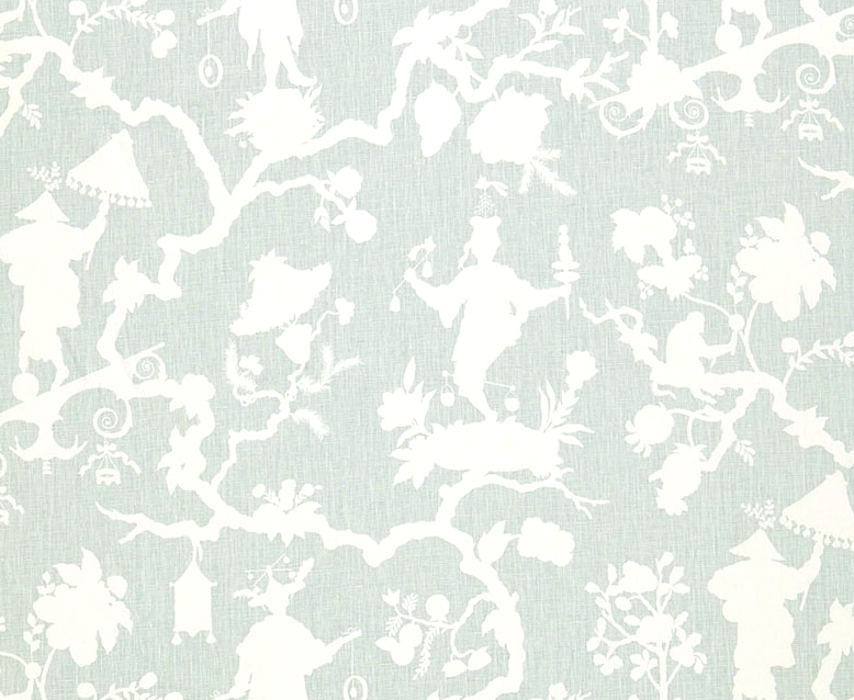 SHANTUNG SILHOUETTE PRINT Schumacher Fabric by the yard / 54 wide Fabric