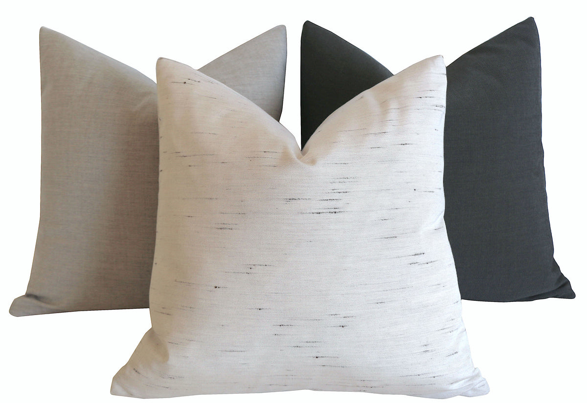 2pk 12x18 Sunbrella Outdoor Throw Pillows Gray