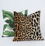 Leopard Velvet Cushion Cover / Velvet Cheetah Pillow / Self Piped Pillow Cover option / Jamil Natural / Hollywood Regency Pillow - Annabel Bleu