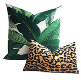 Leopard Velvet Cushion Cover / Velvet Cheetah Pillow / Self Piped Pillow Cover option / Jamil Natural / Hollywood Regency Pillow - Annabel Bleu
