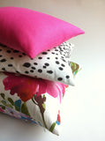 One Solid Fuchsia European Linen Decorative Zipper Pillow Cover Pink Linen Cushion Cover: 10 Sizes Available - Annabel Bleu