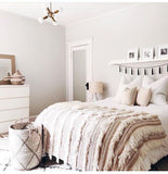 Fawn Linen Pillow Cover with optional Pom Pom Trim - Annabel Bleu