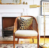 Leopard Velvet Cushion Cover / Velvet Cheetah Pillow / Self Piped Pillow Cover option / Jamil Natural / Hollywood Regency Pillow - Annabel Bleu