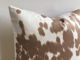 Faux Pony Hair Pillow / Brown Cream Decorative Pillow Cover 16x24 14x36 24x24 26x26 and more / Palomino Pony Pillow / Cream Accent Cushion - Annabel Bleu
