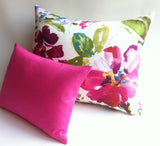 One Solid Fuchsia European Linen Decorative Zipper Pillow Cover Pink Linen Cushion Cover: 10 Sizes Available - Annabel Bleu