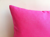 One Solid Fuchsia European Linen Decorative Zipper Pillow Cover Pink Linen Cushion Cover: 10 Sizes Available - Annabel Bleu