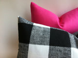 One Solid Fuchsia European Linen Decorative Zipper Pillow Cover Pink Linen Cushion Cover: 10 Sizes Available - Annabel Bleu
