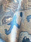 Tibet Woven Jacquard Upholstery Fabric by the yard / Chinoiserie Home Decor Fabric / Clarence House Upholstery Fabric - Annabel Bleu