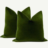 Dark Green Velvet Cushion Cover / Green Velvet Pillow / ZIPPER Pillow Cover / Solid Green Pillow / Green Velvet Pillow Cover - Annabel Bleu