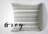 Grey Hmong Pillow cover / Boho 12x18 / Bohemian Pillow 21x21 / 24x24 Hmong Pillow / Grey Accent Pillow / Striped Bohemian Cushion cover - Annabel Bleu