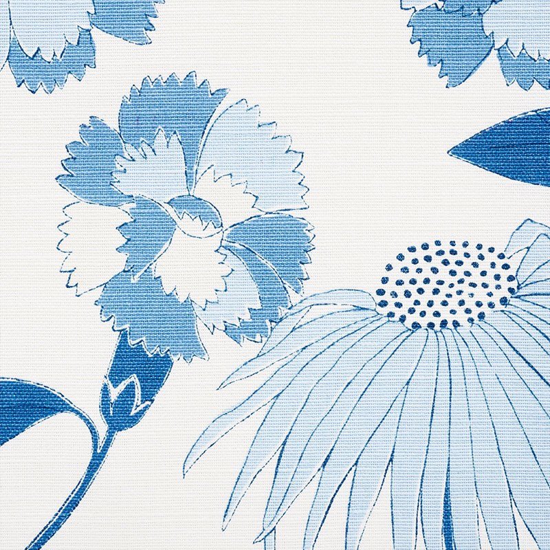 Schumacher Fabric by the yard / 54 wide Fabric / White Blue fabric by the  yard / Home Decor Fabric / Blue Designer Fabric