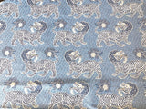 Tibet Woven Jacquard Upholstery Fabric by the yard / Chinoiserie Home Decor Fabric / Clarence House Upholstery Fabric - Annabel Bleu