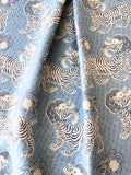 Tibet Woven Jacquard Upholstery Fabric by the yard / Chinoiserie Home Decor Fabric / Clarence House Upholstery Fabric - Annabel Bleu