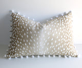 Fawn Pillow Cover / 26x26 Beige pillow / 26x26 Euro pillow / 26x26 Deer throw pillow / Deer Cushion / 26x26 Bed pillow / Beige Euro Sham - Annabel Bleu