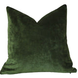 Dark Green Euro Sham or Accent sizes / Green Velvet 24x24 / 26x26 Pillow Cover / Solid Green Euro Sham / Green Bed Pillow case - Annabel Bleu