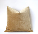Antique Gold Pillow Cover / Gold Pillow Cover / Vintage Velvet Pillow / Solid Mustard Gold Cushion Cover - Annabel Bleu