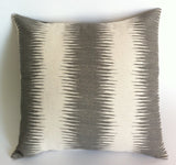 Decorative Throw Zipper Pillow Cover Gray and Cream Ikat Print 20x20 Inch Pillow Stripes - Annabel Bleu