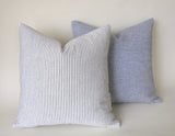 Farmhouse Pillow Cover 20x20 / Ticking Stripe 20x20 / Solid Blue 20x20 / Chambray Blue Pillow / Solid pillow 20x20 / Light Blue 20x20 - Annabel Bleu