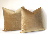 Antique Gold Pillow Cover / Gold Pillow Cover / Vintage Velvet Pillow / Solid Mustard Gold Cushion Cover - Annabel Bleu