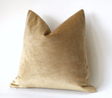 Antique Gold Pillow Cover / Gold Pillow Cover / Vintage Velvet Pillow / Solid Mustard Gold Cushion Cover - Annabel Bleu
