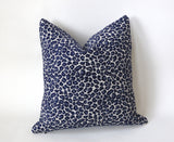 Indigo Chenille Leopard Pillow Cover : Available in 10 Sizes - Annabel Bleu