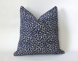 Indigo Chenille Leopard Pillow Cover : Available in 10 Sizes - Annabel Bleu