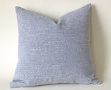 Farmhouse Pillow Cover 22x22 / Ticking Stripe 22x22 / Solid Blue 22x22 / Light Blue 22x22 / 22x22 Navy Pillow Case/ 22x22 stripe pillowcase - Annabel Bleu