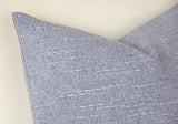 Farmhouse Pillow Cover 22x22 / Ticking Stripe 22x22 / Solid Blue 22x22 / Light Blue 22x22 / 22x22 Navy Pillow Case/ 22x22 stripe pillowcase - Annabel Bleu