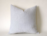 Farmhouse Pillow Cover 22x22 / Ticking Stripe 22x22 / Solid Blue 22x22 / Light Blue 22x22 / 22x22 Navy Pillow Case/ 22x22 stripe pillowcase - Annabel Bleu