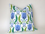 Dutch Tulip Pillow Cover, Decorative Throw Pillow Covers, Euro Pillow Sham 16 x 16, 18 x 18, 20 x 20, 22 x 22, 24 x 24, 26 x 26 - Annabel Bleu