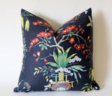 Ming Vase Pillow Cover / 20x20 Schumacher Ming Vase Pillow / 24x24 Black Pillow / 14x36 Schumacher Cushion cover / Chinoiserie Pillow Cover - Annabel Bleu