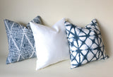 Indigo Collection: Blue Outdoor Pillow Covers / Navy Shibori Pillow cover / Blue Patio Pillow / Boho Pillow Cover / Outdoor 16x16 18x18 - Annabel Bleu