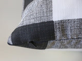 Outdoor Farmhouse Pillow / Black Check Pillow Cover / Black check cover / Buffalo check / Pillow cover / Black & White sham - Annabel Bleu