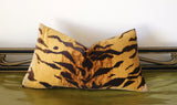 Tigre Velvet Cushion Cover / Velvet Cheetah Pillow / Animal Print ZIPPER Pillow Cover / Jamil Natural / Hollywood Regency Pillow Cover - Annabel Bleu
