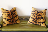 Tigre Velvet Cushion Cover / Velvet Cheetah Pillow / Animal Print ZIPPER Pillow Cover / Jamil Natural / Hollywood Regency Pillow Cover - Annabel Bleu
