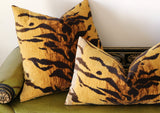 Tigre Velvet Pillow Cover / Velvet Tiger Animal Print Pillow Cover / Hollywood Regency Decor: Available in 10 Sizes - Annabel Bleu