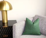 Woven Dark Green Pillow Cover - Annabel Bleu