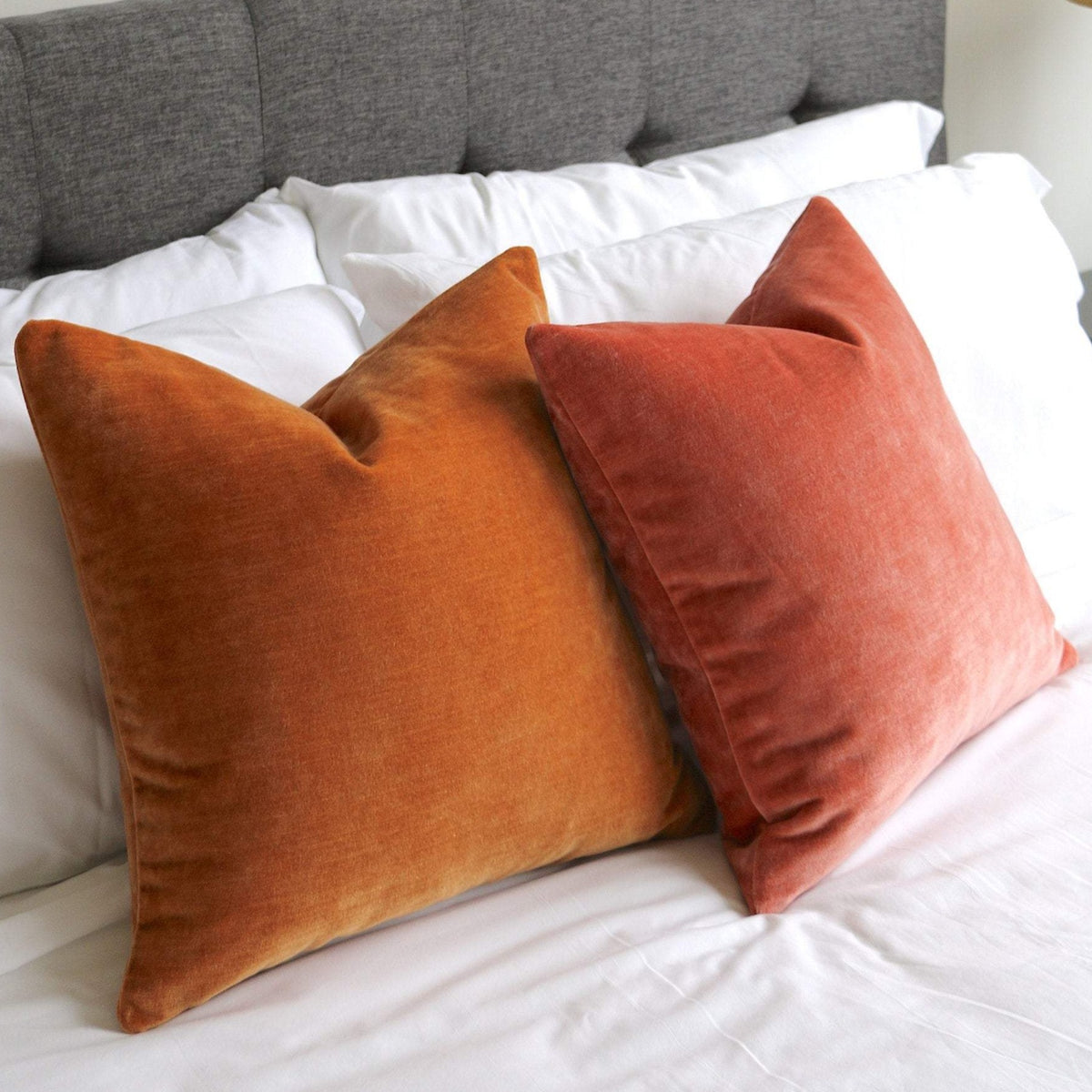 Orange Rust Velvet Pillow Cover Velvet Pillow Covers Rust Orange