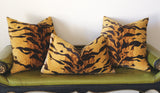 Tigre Velvet Pillow Cover / Velvet Tiger Animal Print Pillow Cover / Hollywood Regency Decor: Available in 10 Sizes - Annabel Bleu