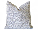 Grey Chenille Leopard Pillow / Indigo Animal Print Cushion / 20x20 Cheetah Pillow or Other Sizes / Velvet Leopard Pillow Cover - Annabel Bleu