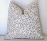 Grey Chenille Leopard Pillow / Indigo Animal Print Cushion / 20x20 Cheetah Pillow or Other Sizes / Velvet Leopard Pillow Cover - Annabel Bleu