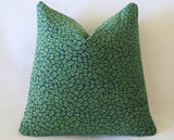 Malachite Green Blue Pillow Cover / 10 size options / Leopard Accent Pillow / Decorative Throw Pillow / Teal Velvety Green Chenille - Annabel Bleu