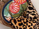 Leopard Velvet Cushion Cover / Velvet Cheetah Pillow / Self Piped Pillow Cover option / Jamil Natural / Hollywood Regency Pillow - Annabel Bleu